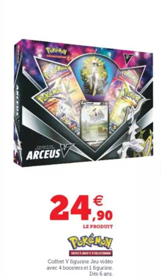 Coffret V Figurine Jeu Vidéo Avec 4 Boosters Et 1 Figurine Pokémon