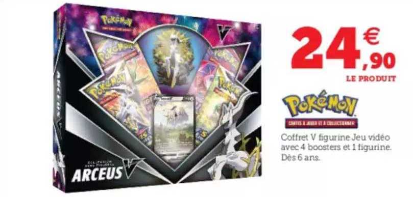 Coffret V Figurine Jeu Vidéo Avec 4 Boosters Et 1 Figurine Pokémon