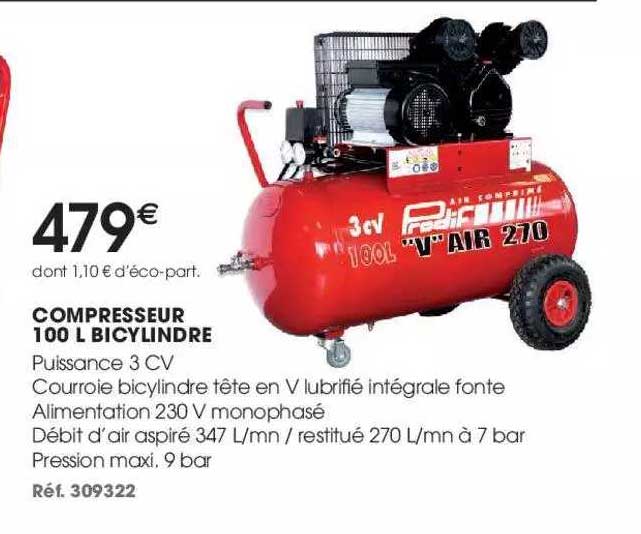 compresseur 100 l bicylindre