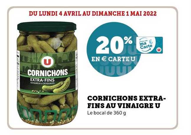 cornichons extra-fins au vinaigre u