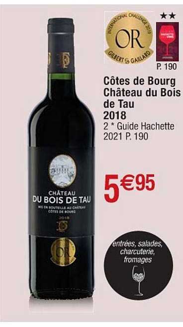 côtes de bourg château du bois de tau 2018