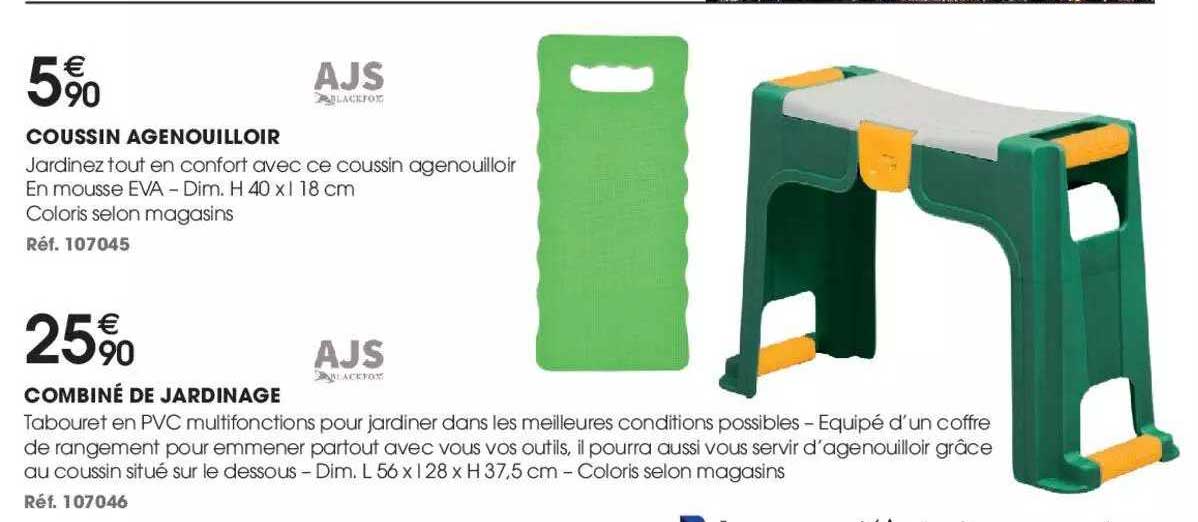 Coussin Agenouilloir, Combiné De Jardinage