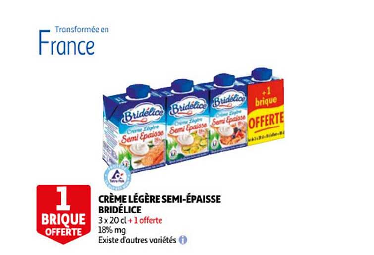 crème légère semi-épaisse bridélice