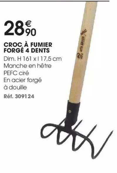 croc à fumier forgé 4 dents