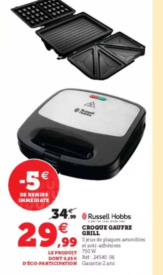 croque gaufre grill russell hobbs