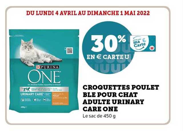 croquettes poulet blé pour chat adulte urinary care one