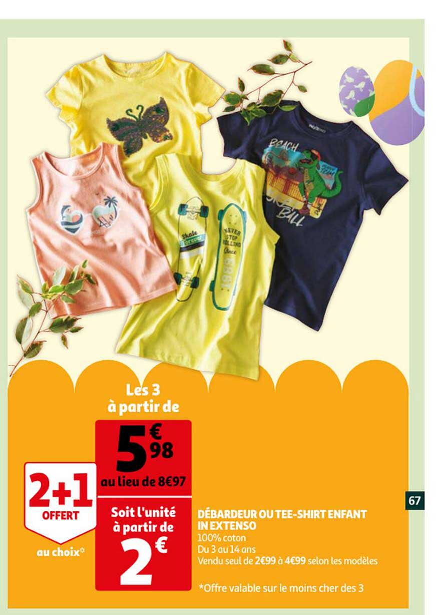débardeur ou tee-shirt enfant in extenso