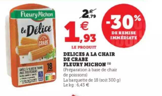 Délices à La Chair De Crabe Fleury Michon