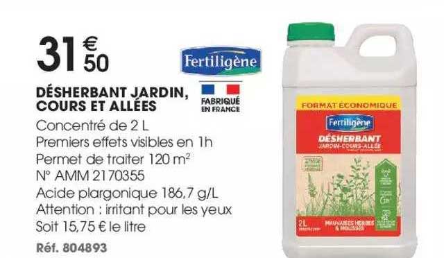 désherbant jardin, cours et allées fertiligène