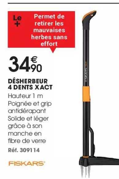 désherbeur 4 dents xact fiskars