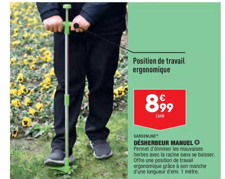 désherbeur manuel gardenline