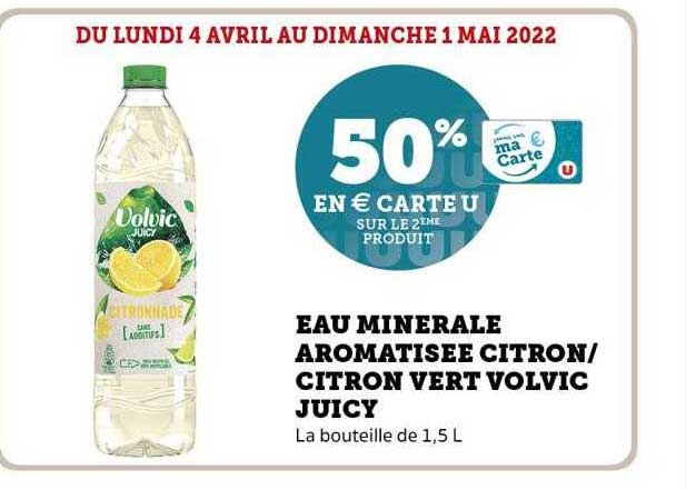 eau minérale aromatisée citron-citron vert volvic juicy