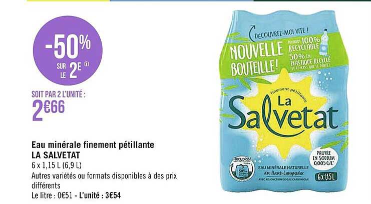 Eau Minérale Finement Pétillante La Salvetat