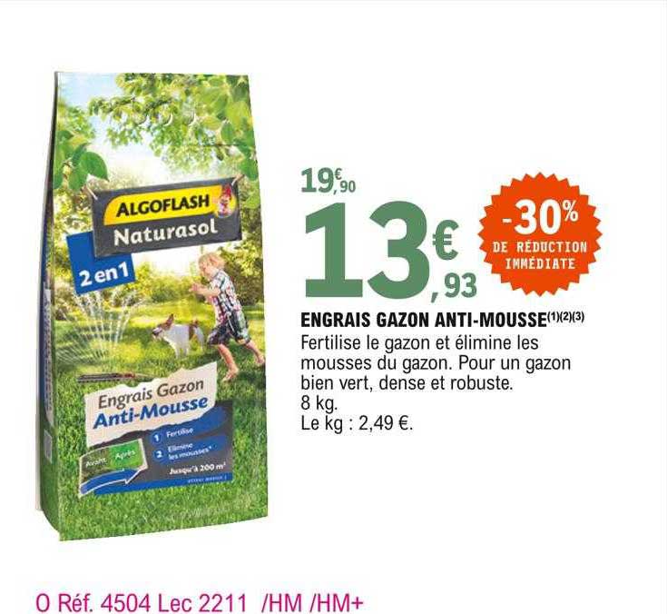 engrais gazon anti-mousse