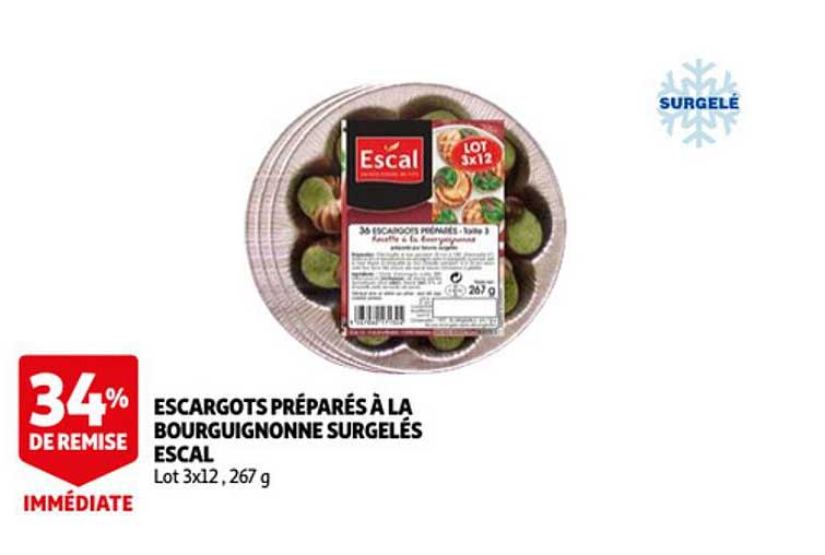 escargots préparés à la bourguignonne surglés escal