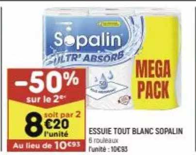 essuie tout blanc sopalin