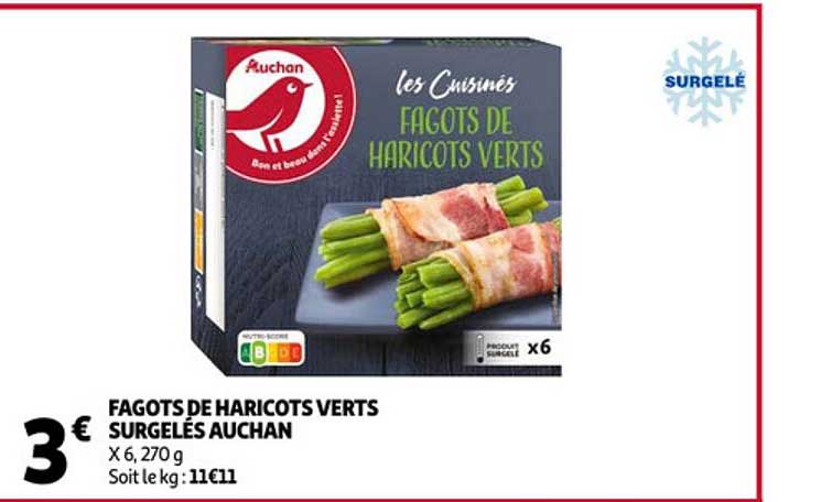 fagots de haricots verts surgelés auchan
