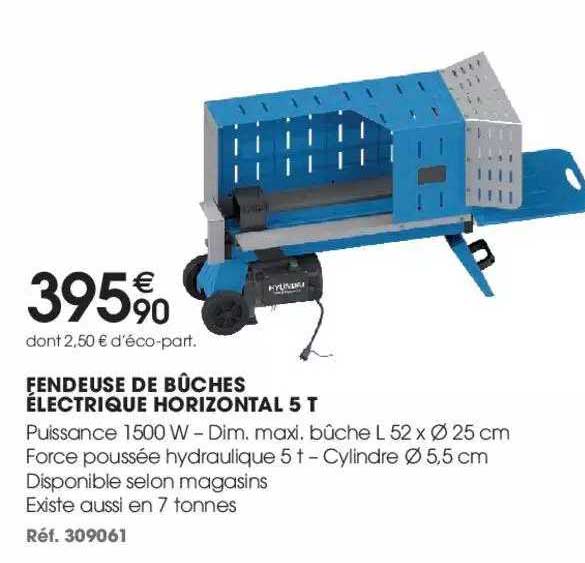 fendeuse de bûches électrique horizontal 5 t