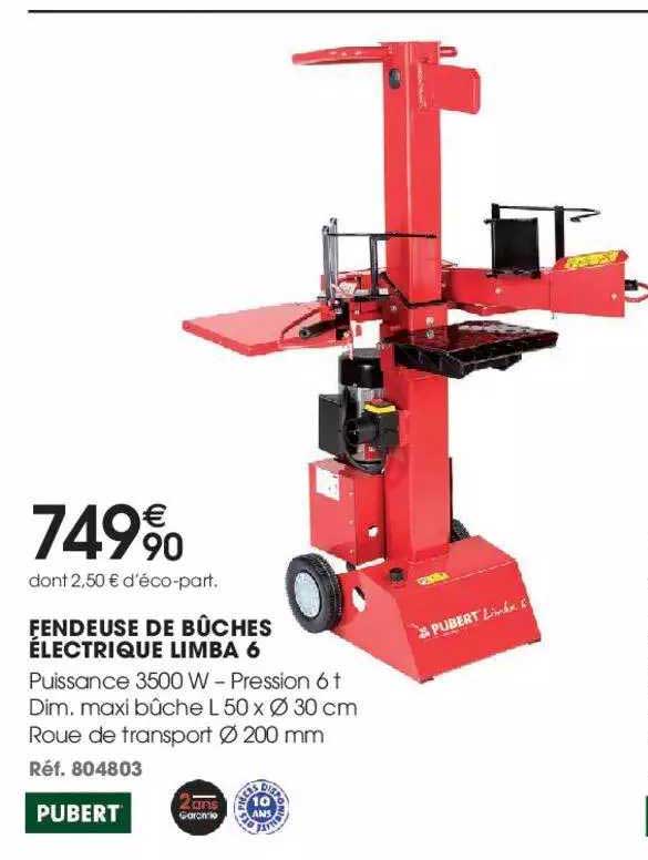fendeuse de bûches électrique limba 6 pubert