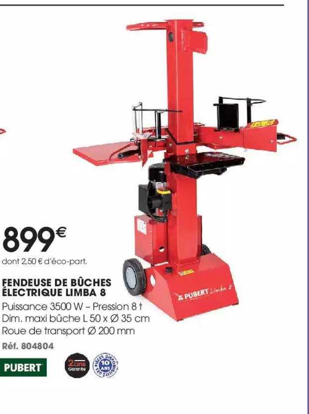 fendeuse de bûches électrique limba 8 pubert
