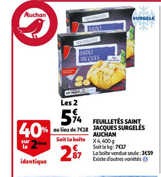 feuilletés saint jacques surgelés auchan