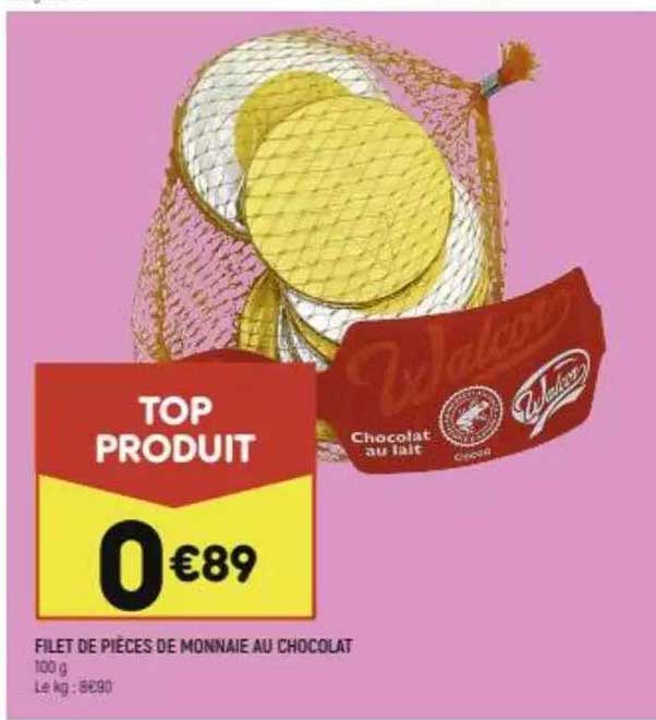 filet de pièces de monnaie au chocolat