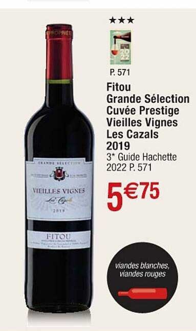 fitou grande sélection cuvée prestige vieilles vignes les cazals 2019
