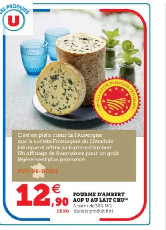 fourme d'ambert aopu au lait cru