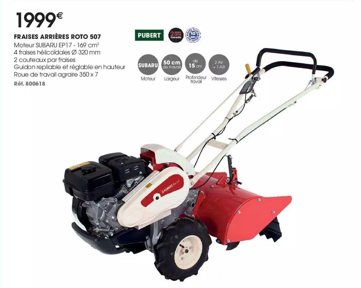 fraises arrières roto 507 pubert