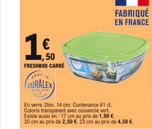 Freshbox Carré Duralex
