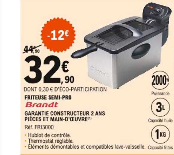 friteuse semi-pro brandt