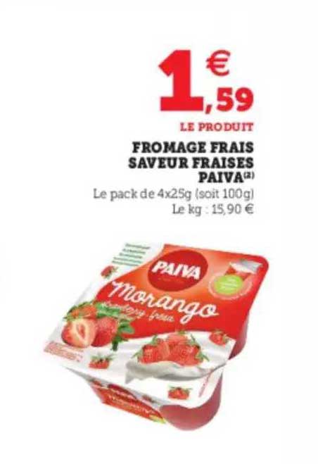 fromage frais saveur fraise paiva