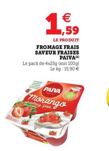 fromage frais saveur fraises paiva