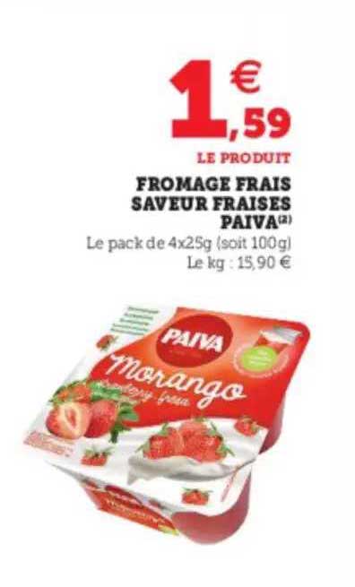 fromage frais saveur fraises paiva