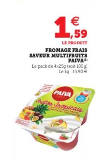 fromage frais saveur multifruits paiva