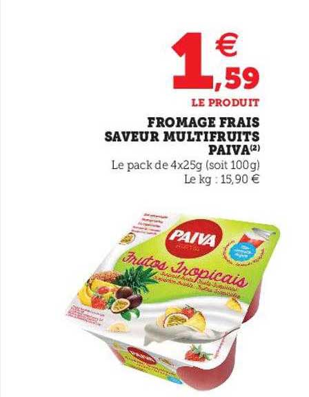 fromage frais saveur multifruits paiva