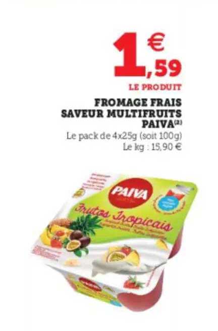 fromage frais saveur multifruits paiva