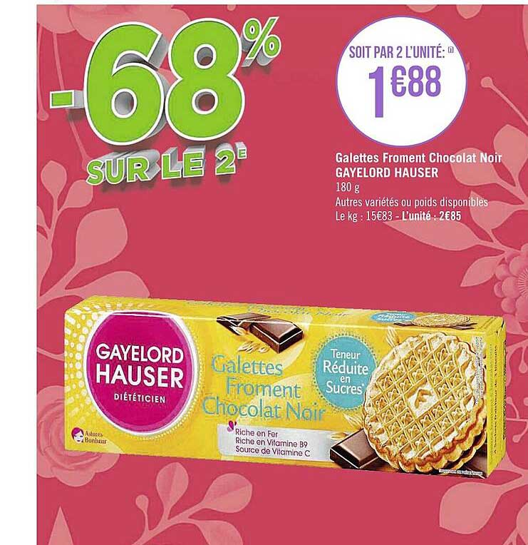 galettes froment chocolat noir gayelord hauser