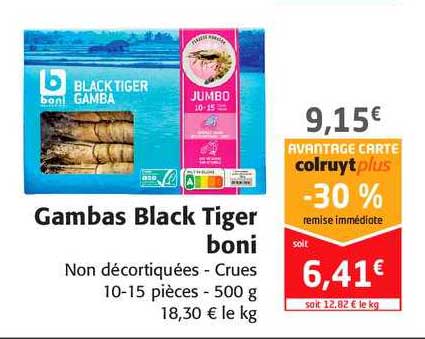 gambas black tiger boni