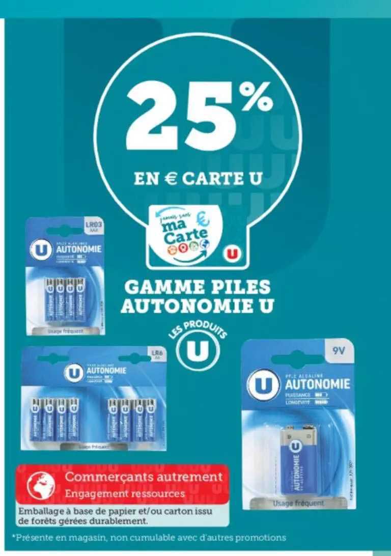 gamme piles autonomie u