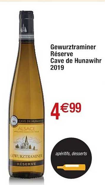 gewurztraminer réserve cave de hunawihr 2019