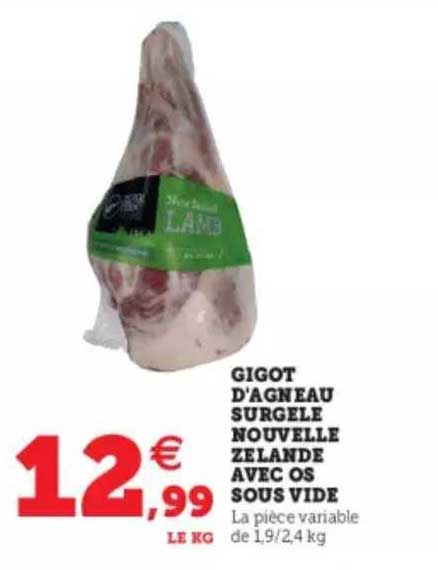 gigot d'agneau surgelé nouvelle zélande avec os sous vide
