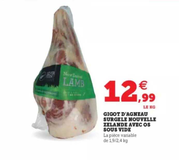 gigot d'agneau surgelé nouvelle zélande avec os sous vide
