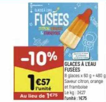 glaces à l'eau fusées