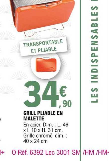 grill pliable en malette