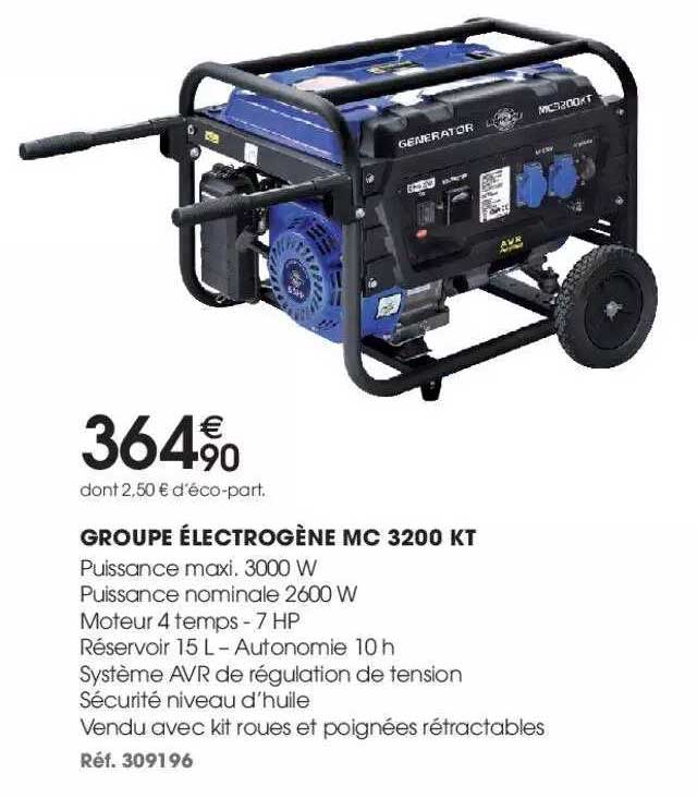 groupe électrogène mc 3200 kt