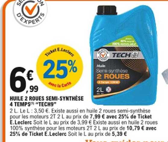 huile 2 roues semi-synthèse 4 temps "tech9"