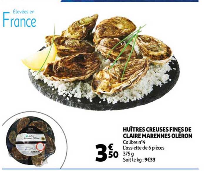 huîtres creuses fines de claire marennes oléron