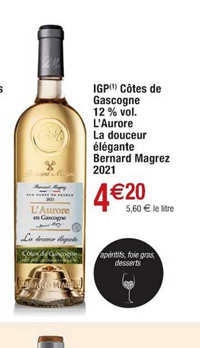 ipg côtes de gascogne 12% vol. l'aurore la douceur élégante bernard magrez 2021