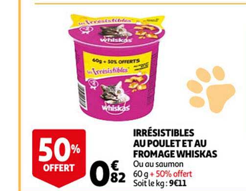 Irrésistibles Au Poulet Et Au Fromage Whiskas